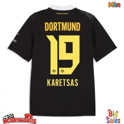 Borussia Dortmund Konstantinos Karetsas #19 Replica Away Stadium Shirt 2026-27 Short Sleeve